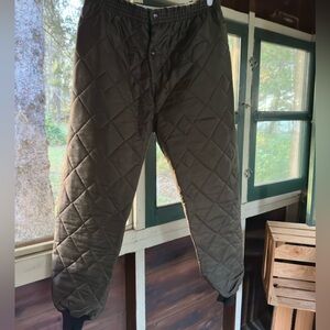 Vintage Deadstock Quilted Sears GreenMilitary Liner Pants M 34-36